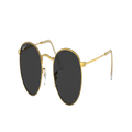 RAY-BAN Man Sunglasses RB3447 Round Metal - Frame color: Gold, Lens color: Black