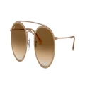 RAY-BAN Unisex Sunglasses RB3647N Round Double Bridge - Frame color: Copper, Lens color: Light Brown Gradient
