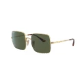RAY-BAN Woman Sunglasses RB1971 Square 1971 Classic - Frame color: Gold, Lens color: Green