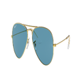 RAY-BAN Unisex Sunglasses RB3025 Aviator Classic - Frame color: Gold, Lens color: Blue