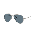 RAY-BAN Unisex Sunglasses RB8125M Aviator Titanium - Frame color: Silver, Lens color: Crystal Blue