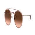 RAY-BAN Unisex Sunglasses RB3647N Round Double Bridge - Frame color: Copper, Lens color: Brown Gradient