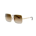 RAY-BAN Woman Sunglasses RB1971 Square 1971 Classic - Frame color: Gold, Lens color: Light Brown Gradient
