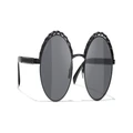 CHANEL Woman Sunglasses Round Sunglasses CH4265Q - Frame color: Black, Lens color: Grey