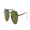 PERSOL Unisex Sunglasses PO5003ST - Frame color: Pewter, Lens color: Green