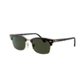 RAY-BAN Unisex Sunglasses RB3916 Clubmaster Square Legend Gold - Frame color: Tortoise, Lens color: Green