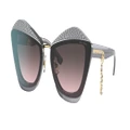 MIU MIU Woman Sunglasses MU 01XS - Frame color: Dark Grey Transparent, Lens color: Pink Gradient Grey