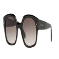 CELINE Unisex Sunglasses CL40168I - Frame color: Black Shiny, Lens color: Brown Grad