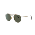 RAY-BAN Unisex Sunglasses RB8147M Round Double Bridge Titanium - Frame color: Gold, Lens color: Polarized Green Classic G-15