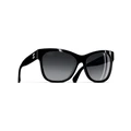 CHANEL Woman Sunglasses Square Sunglasses CH5380 - Frame color: Black, Lens color: Grey