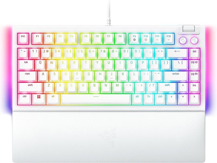 Razer BlackWidow V4 75 Hot-swappable White Tactile Mechanical Gaming Keyboard