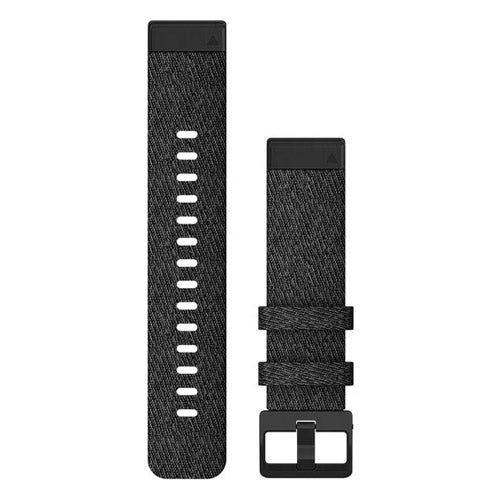 Image of Garmin QuickFit 20 Watch Band - Heathered Black Nylon with Black Hardware