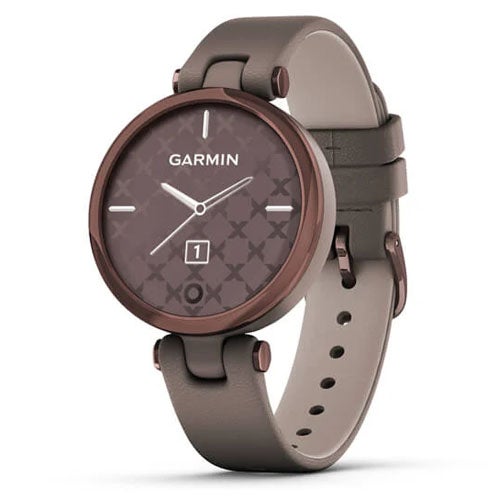 Image of Garmin Lily Classic Smartwatch - Bronze w Leather Band
