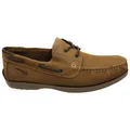 Pegada Lapel Mens Leather Comfortable Casual Boat Shoes Made In Brazil Tan 7 AUS or 41 EUR