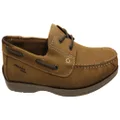Pegada Lapel Mens Leather Comfortable Casual Boat Shoes Made In Brazil Tan 8 AUS or 42 EUR