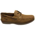 Pegada Lapel Mens Leather Comfortable Casual Boat Shoes Made In Brazil Tan 12 AUS or 46 EUR