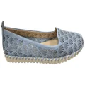 Bottero Jesabel Womens Comfortable Leather Flats Shoes Made In Brazil Blue 10 AUS or 41 EUR