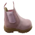 Grosby Ranch Junior Kids/Youths Pull On Leather Boots Pink 5 AUS - 6 US (Older Kids)