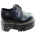 Dr Martens 1461 Quad Polished Smooth Lace Up Comfortable Unisex Shoes Black 8 UK Mens or 10 AUS Womens