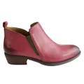 Orizonte Penny Womens European Comfort Low Heel Leather Ankle Boots Bordo 11 AUS or 42 EUR