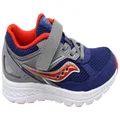 Saucony Kids Cohesion 14 Comfortable Adjustable Strap Athletic Shoes Navy Red 11 US or 12 UK (Junior Kids)