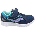 Saucony Kids Cohesion 14 Comfortable Adjustable Strap Athletic Shoes Turquoise Purple 11 US or 12 UK (Junior Kids)