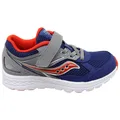 Saucony Kids Cohesion 14 Comfortable Adjustable Strap Athletic Shoes Navy Red 12 US or 13 UK (Junior Kids)