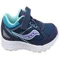 Saucony Kids Cohesion 14 Comfortable Adjustable Strap Athletic Shoes Turquoise Purple 1 US or 13 UK (Older Kids)