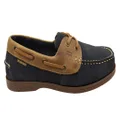 Bradok Mens Comfortable Leather Boat Shoes Made In Brazil Navy Multi 9 AUS or 43 EUR