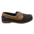 Bradok Mens Comfortable Leather Boat Shoes Made In Brazil Navy Multi 10 AUS or 44 EUR
