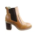 Pegada Bossa Womens Heel Leather Ankle Boots Made In Brazil Tan 6 AUS or 37 EUR