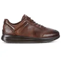ECCO Mens Comfortable Leather Aquet Sneakers Shoes Brown 6-6.5 AUS or 40 EUR