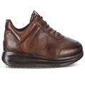 ECCO Mens Comfortable Leather Aquet Sneakers Shoes Brown 8-8.5 AUS or 42 EUR
