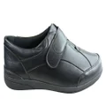 Homyped Chelsea Womens Leather Comfort Wide Fit Adjustable Shoes Black 7 US