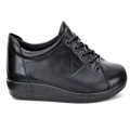 ECCO Womens Comfortable Leather Soft 2.0 Sneakers Shoes Black 5-5.5 AUS or 36 EUR