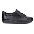 ECCO Womens Comfortable Leather Soft 2.0 Sneakers Shoes Black 9-9.5 AUS or 40 EUR
