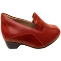 Homyped Thandi Womens Comfortable Leather Wide Fit Shoes Red 6 US
