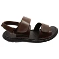 Savelli Sebastian Mens Leather Adjustable Sandals Made In Brazil Brown 7 AUS or 41 EUR