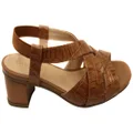 Opananken Madison Womens Comfortable Leather Low Heel Sandals Tan 7 AUS or 38 EUR