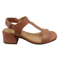 Opananken Ranni Womens Comfortable Leather Mid Heel Sandals Nude 6 AUS or 37 EUR
