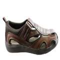 Homyped Smithy Mens Leather Supportive Extra Extra Wide Sandals Whiskey 7 US
