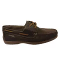 Pegada Lapel Mens Leather Comfortable Casual Boat Shoes Made In Brazil Brown 8 AUS or 42 EUR