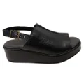 Via Paula Charlene Womens Brazilian Comfort Leather Platform Sandals Black 8 AUS or 39 EUR