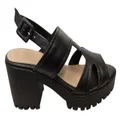 Via Paula Audrey Womens Brazilian Comfortable Leather Platform Heels Black 6 AUS or 37 EUR