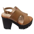Via Paula Neolla Womens Brazilian Comfortable Leather Platform Heels Tan 6 AUS or 37 EUR