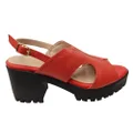 Via Paula Neolla Womens Brazilian Comfortable Leather Platform Heels Red 8 AUS or 39 EUR