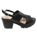 Via Paula Neolla Womens Brazilian Comfortable Leather Platform Heels Black 8 AUS or 39 EUR