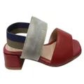 Via Paula Verity Womens Brazilian Comfortable Leather Low Heel Sandals Red Multi 7 AUS or 38 EUR