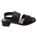 Via Paula Verity Womens Brazilian Comfortable Leather Low Heel Sandals Black Navy 8 AUS or 39 EUR