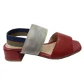 Via Paula Verity Womens Brazilian Comfortable Leather Low Heel Sandals Red Multi 9 AUS or 40 EUR